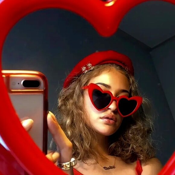 Accessories - 🔥2PK New Big Flawless Burning Red Heart Cat Eye Sunglasses